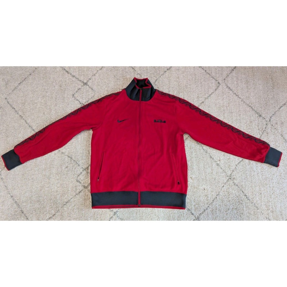 Nike Jacket Mens Size L LeBron James Track Embroidered Basketball Black‎ Grey